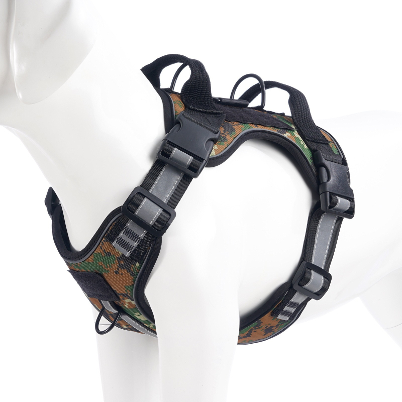 Θωρακικός και οπίσθιος ιμάντας για κατοικίδια με νάιλον ανακλαστική λωρίδα, ρυθμιζόμενος, τακτικής