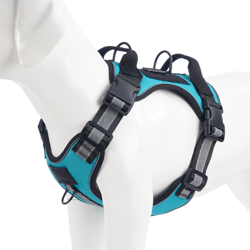 Θωρακικός και οπίσθιος ιμάντας για κατοικίδια με νάιλον ανακλαστική λωρίδα, ρυθμιζόμενος, τακτικής