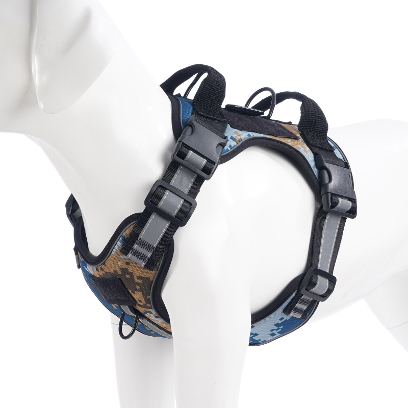 Θωρακικός και οπίσθιος ιμάντας για κατοικίδια με νάιλον ανακλαστική λωρίδα, ρυθμιζόμενος, τακτικής