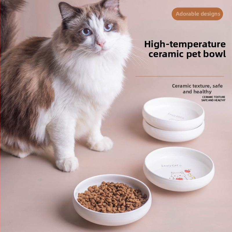 Keramická miska na kŕmenie mačiek s hlbokým karikatúrnym dizajnom, značka Shuo Ni, kód PH20250217-2