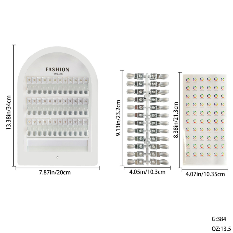 Nagų demonstravimo lenta su magnetinėmis pavyzdžių kortelėmis (Produkto kategorija: Nagų demonstravimo lenta; Prekės ženklas: Vietinis prekės ženklas; Auditorija: Bendra)