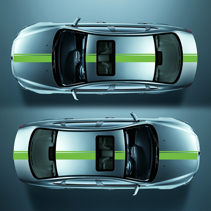 Autó matricák – 3 részes készlet, oldalsó csík hálózatos mintával, öntapadós, szívófejes telepítés