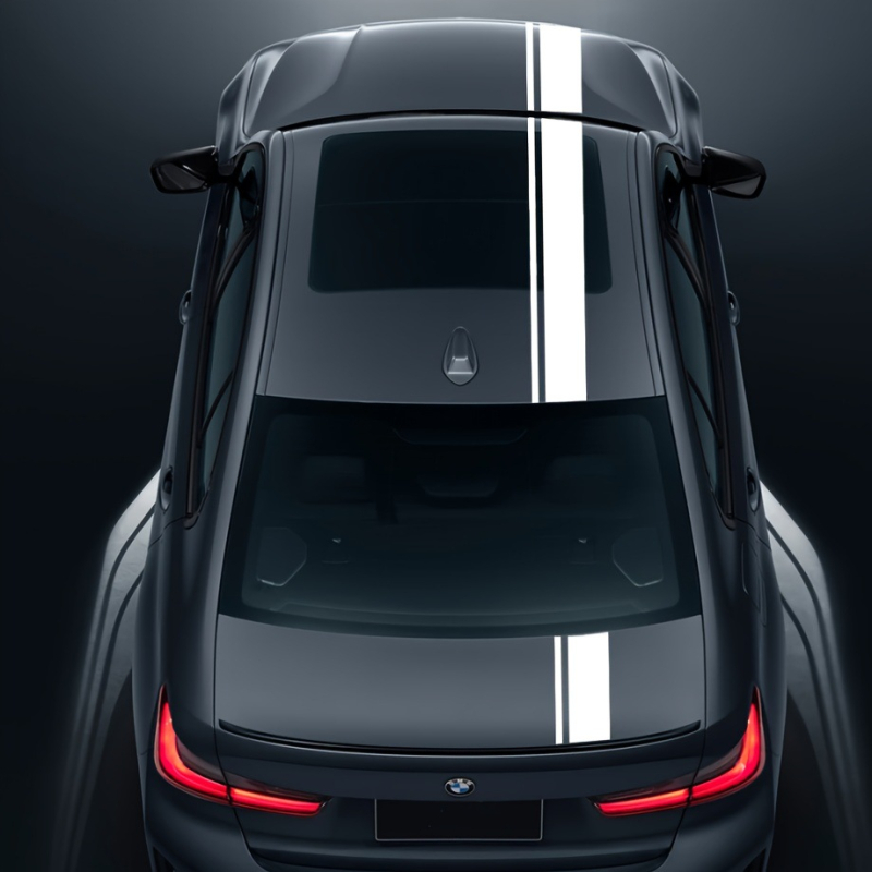 Autó matricák – 3 részes készlet, oldalsó csík hálózatos mintával, öntapadós, szívófejes telepítés