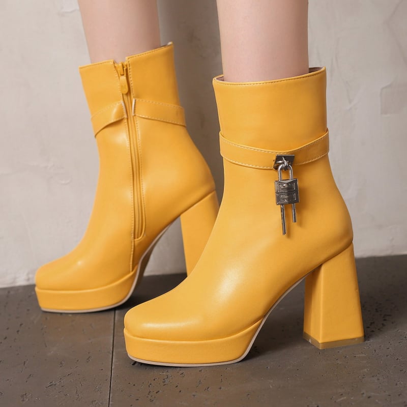 Cizme de echitație, stil european-american, vârf rotund, toc gros, înălțime toc 6–8 cm, fermoar lateral