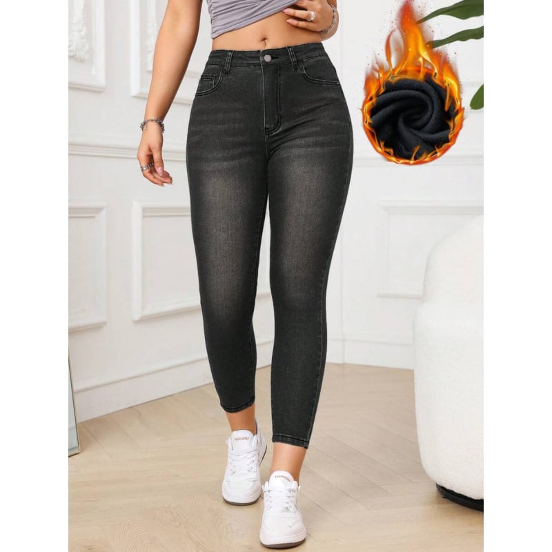 Τζιν Cat Whisker Wash, Slim Fit (Φλίς επένδυση, Μίξη πολυεστέρα, Χωρίς ελαστικότητα)