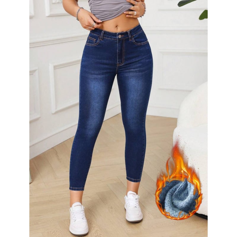 Τζιν Cat Whisker Wash, Slim Fit (Φλίς επένδυση, Μίξη πολυεστέρα, Χωρίς ελαστικότητα)