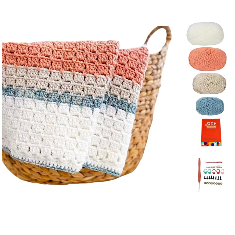 Σετ Υλικών Βελονοπλέξης για Κουβέρτες - Χειροποίητο, Worsted Νήμα, Νήμα σε Σπείρα, Για Υφαντική, Κωδικός 0218