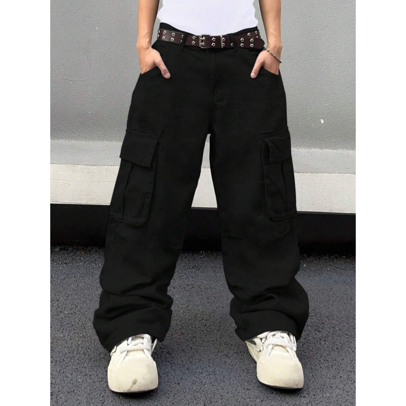 Ανδρικά τζιν από ντένιμ – χαλαρή εφαρμογή, ίσια γραμμή, με φλίς επένδυση, διπλή ζώνη, κλείσιμο με κορδόνι