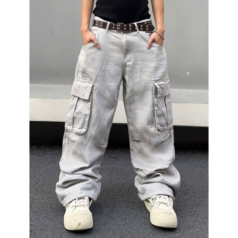 Ανδρικά τζιν από ντένιμ – χαλαρή εφαρμογή, ίσια γραμμή, με φλίς επένδυση, διπλή ζώνη, κλείσιμο με κορδόνι