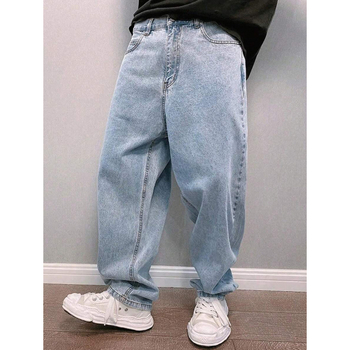 Ανδρικά cargo τζίν με χαλαρή εφαρμογή και ίσια γραμμή, επένδυση φλίς, μίξη πολυεστέρα, κορδόνι σφίξιμο