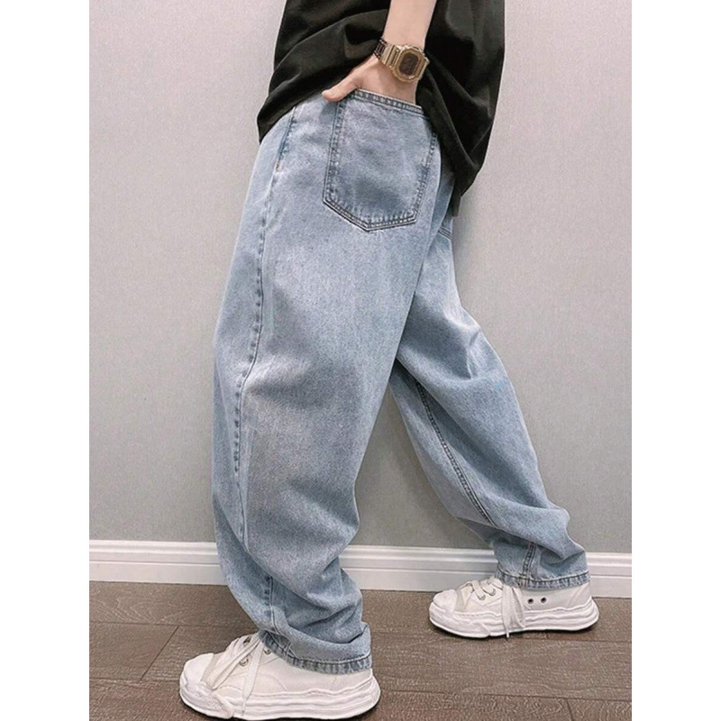 Ανδρικά cargo τζίν με χαλαρή εφαρμογή και ίσια γραμμή, επένδυση φλίς, μίξη πολυεστέρα, κορδόνι σφίξιμο