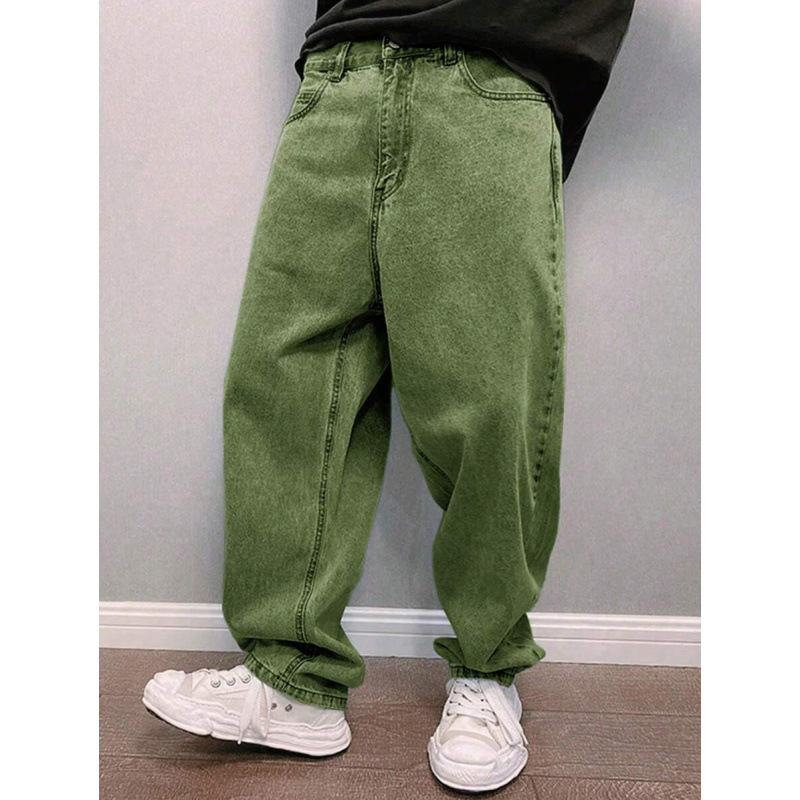 Ανδρικά cargo τζίν με χαλαρή εφαρμογή και ίσια γραμμή, επένδυση φλίς, μίξη πολυεστέρα, κορδόνι σφίξιμο