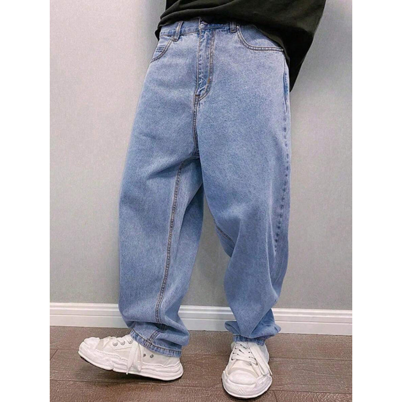 Ανδρικά cargo τζίν με χαλαρή εφαρμογή και ίσια γραμμή, επένδυση φλίς, μίξη πολυεστέρα, κορδόνι σφίξιμο