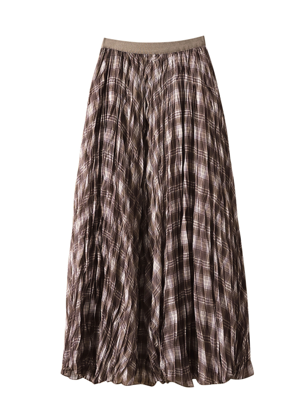 Rūtīga svārki britu stilā, midi garums, A līnija, sietveidīgs audums, 90–95% poliestera