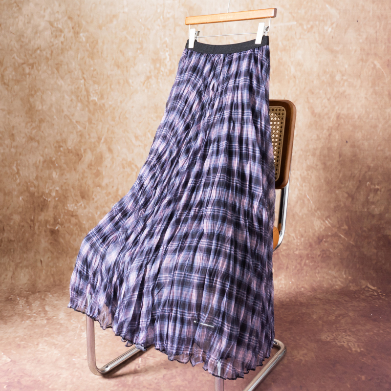 Rūtīga svārki britu stilā, midi garums, A līnija, sietveidīgs audums, 90–95% poliestera