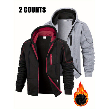 Комплект флисово горнище и панталони, Slim Fit, Vinylon-Lycra плат, без качулка, ретро ежедневен стил