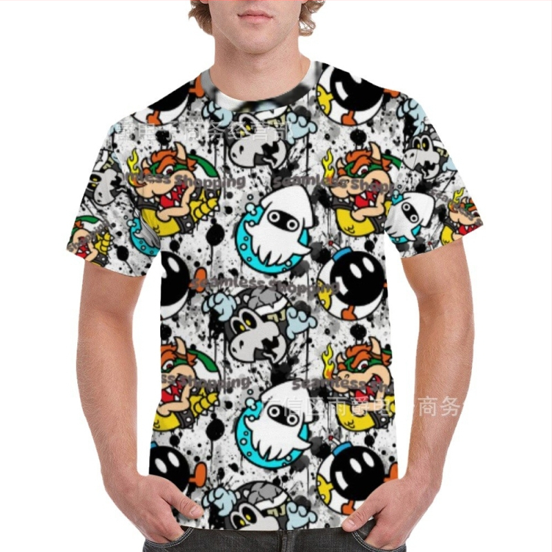 Pánske tričko s krátkymi rukávmi Raglan, voľný strih, 3D graffiti potlač, materiál: polyester s milk-silk efektom