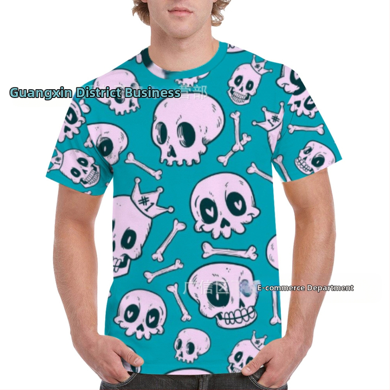 Vīriešu īsām piedurknēm Raglāna T-krekls, brīvs piegriezums, 3D graffiti apdruka, materiāls: poliesters ar milk-silk efektu