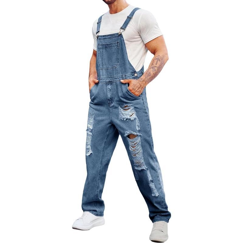 Мъжки дънкови гащеризони с презрамки, Boot Cut, огнеустойчиви, плат Corduroy-Linen, пролет 2025