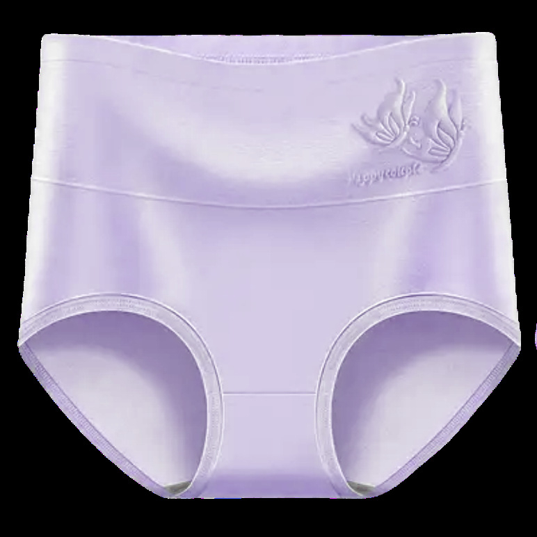Sieviešu kokvilnas apakšveļa – antibakteriāla un elpojoša, ar tauriņa rakstu, augsta vidukļa josla un gūžu pārklājums, adīta kokvilnas materiāla