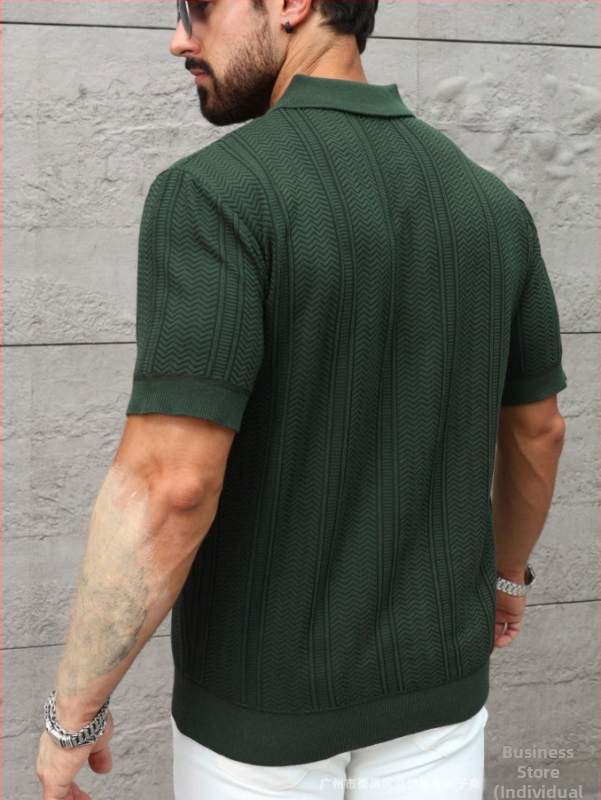 Пуловер в британски стил с яка тип риза, дълги ръкави, вълна 30–35%, антибръчкване