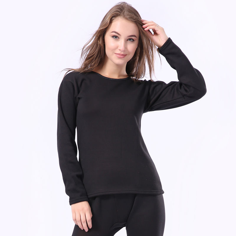 Σετ θερμικού εσωρούχου με φλις επένδυση – κορυφή και παντελόνια από πολυεστέρα, διπλή στρώση, 251–300 g/m², στρογγυλή λαιμόκοψη, μακριά μανίκια, προστασία κοιλιάς και πλάτης