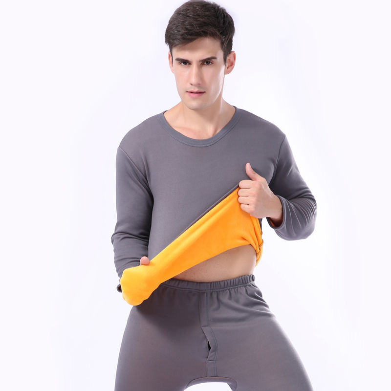 Σετ θερμικού εσωρούχου με φλις επένδυση – κορυφή και παντελόνια από πολυεστέρα, διπλή στρώση, 251–300 g/m², στρογγυλή λαιμόκοψη, μακριά μανίκια, προστασία κοιλιάς και πλάτης