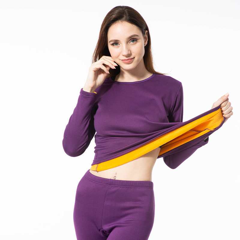 Σετ θερμικού εσωρούχου με φλις επένδυση – κορυφή και παντελόνια από πολυεστέρα, διπλή στρώση, 251–300 g/m², στρογγυλή λαιμόκοψη, μακριά μανίκια, προστασία κοιλιάς και πλάτης