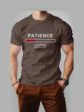 Ανδρικό T‑shirt με 3D ψηφιακή εκτύπωση γραμμάτων, στρογγυλή λαιμόκοψη, κοντά μανίκια, πολυεστερικό ύφασμα γρήγορο στέγνωμα, χαλαρή γραμμή