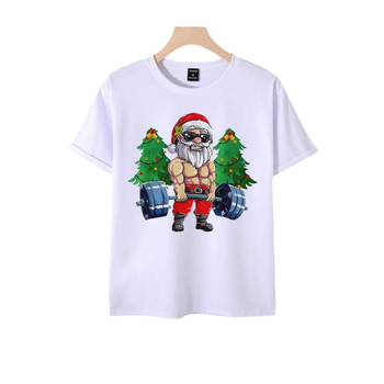 Ανδρικό T‑shirt σε στυλ street hip hop με 3D εκτύπωση Άγιου Βασίλη, καλλιτεχνικός μοτίβος καρτούν, διαπνέον ύφασμα, κοντά μανίκια, στενός γραμμής, street hip hop στυλ (3D εκτύπωση Άγιου Βασίλη; cartoon μοτίβο; 96% πολυεστέρας; διαπνοή ύφασμα; 150 g ύφασμα)