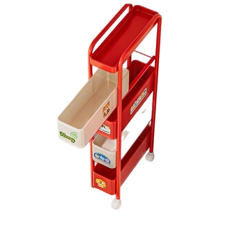 Τριών επιπέδων αναδιπλούμενος πάγκος αποθήκευσης μπάνιου από ανθρακούχο ατσάλι, βάση δαπέδου, με συρόμενο καλάθι