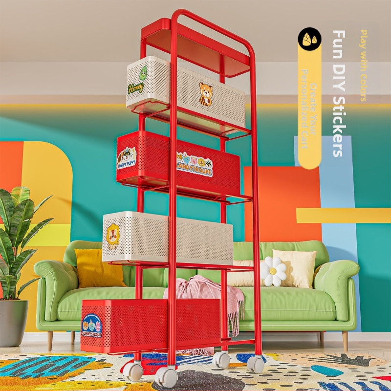 Raft de baie din oțel carbon, pliabil, pe podea, cu coș glisant, 3 etaje