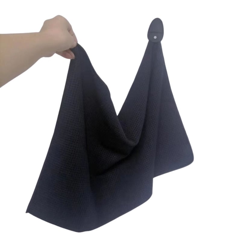 Μαγνητική πετσέτα γκολφ από μικροϊνες, γρήγορο στέγνωμα και απορροφά τον ιδρώτα; υλικό: υπερλεπτή ίνα; νήμα: 32; ύφανση: απλή ύφανση; βάρος: 100–120 g; δυνατότητα προσαρμογής επεξεργασίας