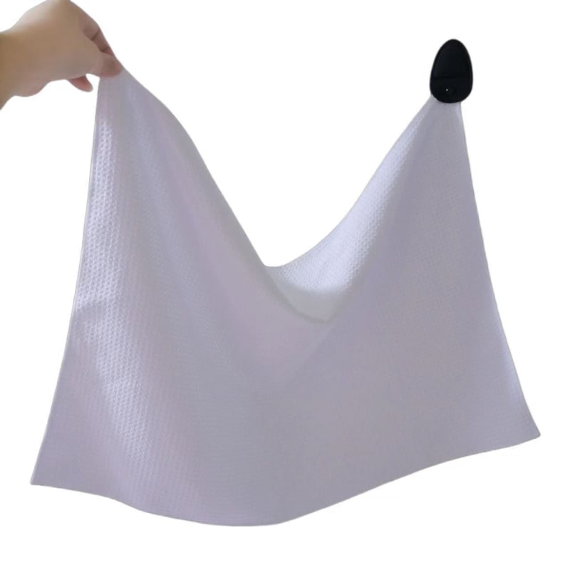 Μαγνητική πετσέτα γκολφ από μικροϊνες, γρήγορο στέγνωμα και απορροφά τον ιδρώτα; υλικό: υπερλεπτή ίνα; νήμα: 32; ύφανση: απλή ύφανση; βάρος: 100–120 g; δυνατότητα προσαρμογής επεξεργασίας