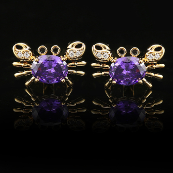 Маншетни копчета с форма на рак, инкрустирани с кристали циркон, луксозен унисекс аксесоар за риза.