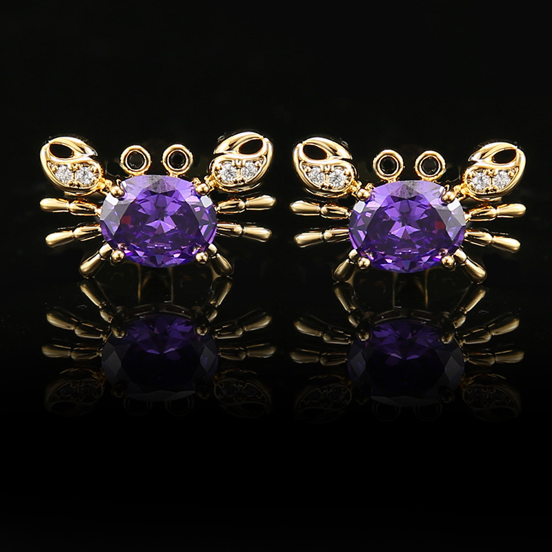 Κουμπάκια μανικιών σε σχήμα καβουριού, διακοσμημένα με ζιρκόν κρύσταλλα, υψηλής ποιότητας αξεσουάρ για πουκάμισο, unisex.