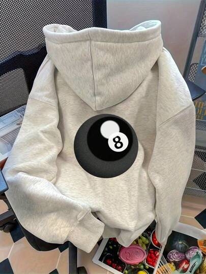 Korejas stila kapucēts džemperis ar bilarda rakstu, 96% kokvilna, 350–400 g, rudens sezona