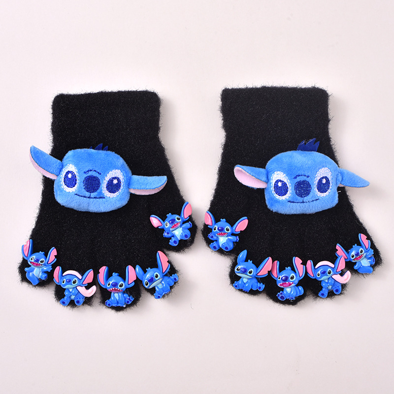 Παιδικά Πλεκτά Γάντια με Καρτούν Μοντέλο, Νήμα Κρυστάλλινο, Θερμά για τον Χειμώνα, Unisex, Ηλικίες 3–12