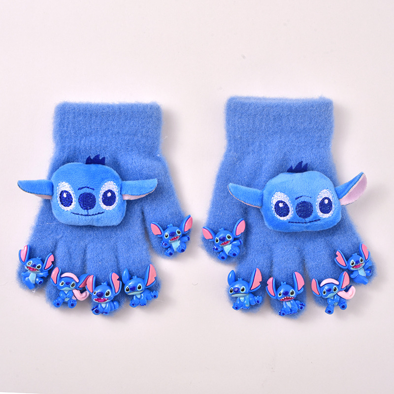 Παιδικά Πλεκτά Γάντια με Καρτούν Μοντέλο, Νήμα Κρυστάλλινο, Θερμά για τον Χειμώνα, Unisex, Ηλικίες 3–12