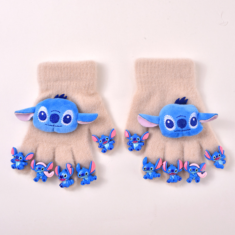 Παιδικά Πλεκτά Γάντια με Καρτούν Μοντέλο, Νήμα Κρυστάλλινο, Θερμά για τον Χειμώνα, Unisex, Ηλικίες 3–12