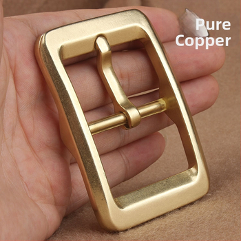 Ανδρική αγκράφα ζώνης από ορείχαλκο, με ακίδα, ιαπωνικού στυλ, παχύτερο κλιπ, κορυφαίο δέρμα