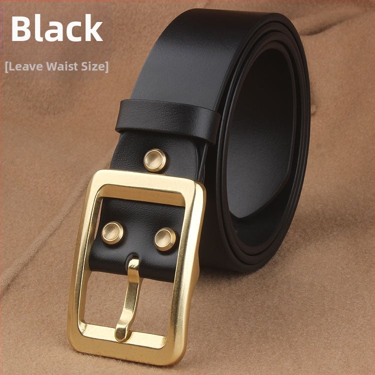 Ανδρική αγκράφα ζώνης από ορείχαλκο, με ακίδα, ιαπωνικού στυλ, παχύτερο κλιπ, κορυφαίο δέρμα