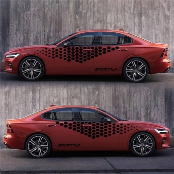 Autókarosszéria matrica – Kaleidi, rácsmintás, oldalsó csík, CST005, ragasztási típus