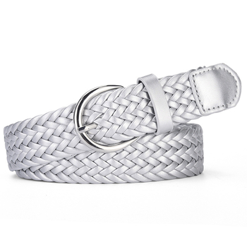 Ζώνη PU με αγκράφα από κράμα, χωρίς οπές, πλάτος 2–4 cm, υφαντό vintage σχέδιο, καθημερινό ευρωπαϊκό-αμερικανικό στυλ