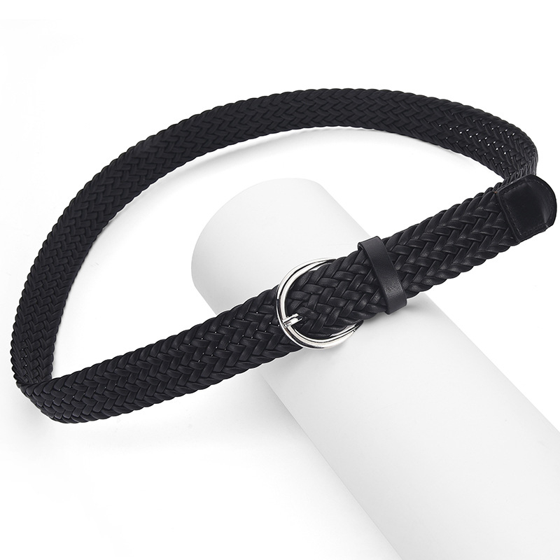 PU diržas su lydinio sagtimi, be skylės, plotis 2–4 cm, megztas vintage dizainas, universalus euro–amerikietiškas stilius