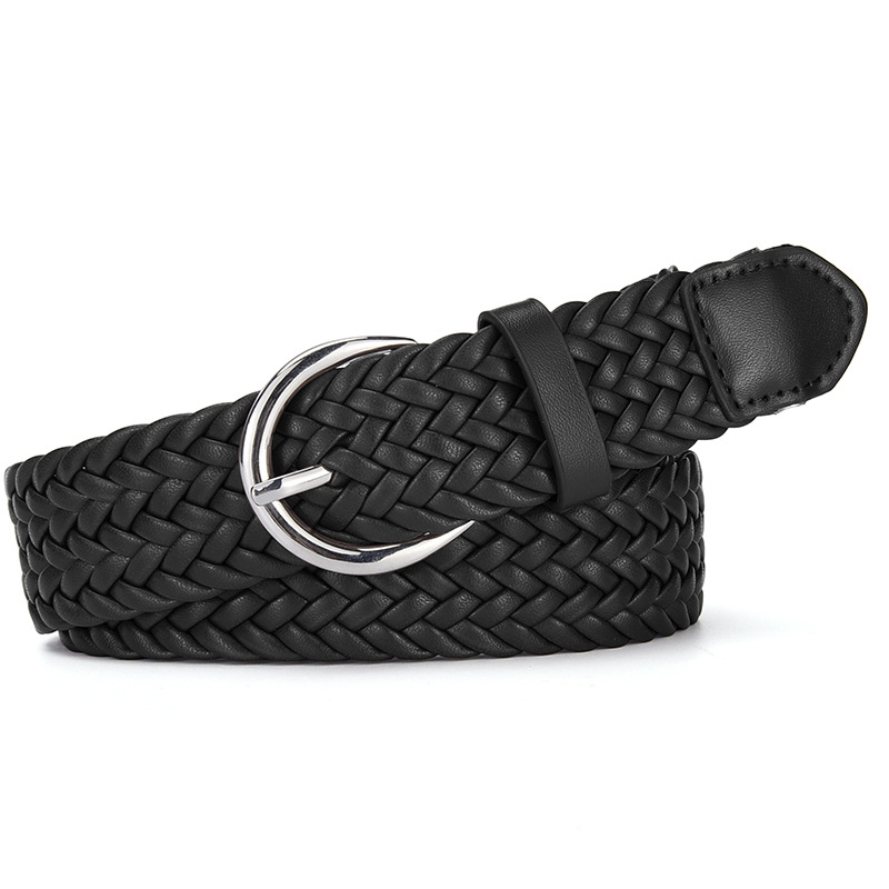 PU diržas su lydinio sagtimi, be skylės, plotis 2–4 cm, megztas vintage dizainas, universalus euro–amerikietiškas stilius