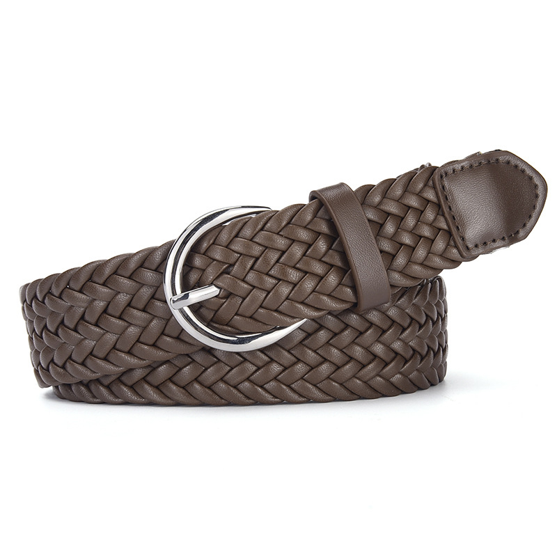 PU diržas su lydinio sagtimi, be skylės, plotis 2–4 cm, megztas vintage dizainas, universalus euro–amerikietiškas stilius