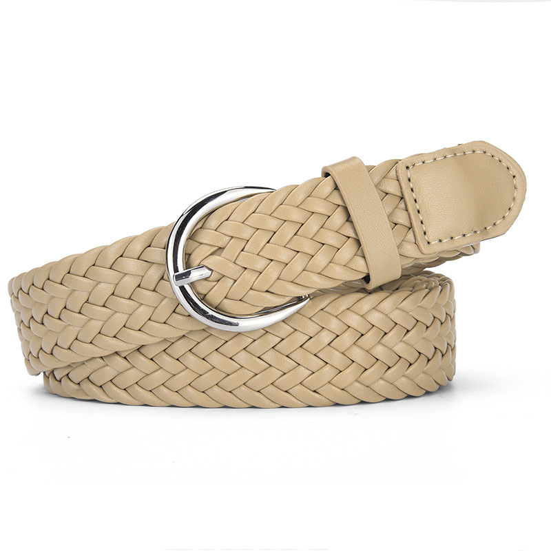 PU diržas su lydinio sagtimi, be skylės, plotis 2–4 cm, megztas vintage dizainas, universalus euro–amerikietiškas stilius