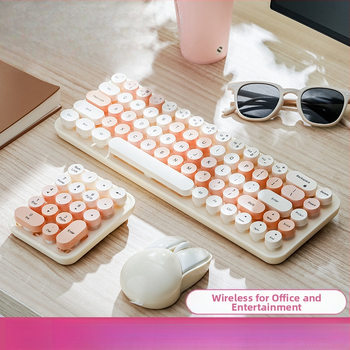 Nyúl témájú vezeték nélküli billentyűzet és egér szett, USB billentyűzet és USB egér, optikai 2000 DPI szenzor, ergonomikus kialakítás