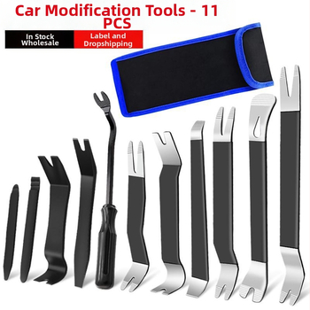 Σετ εργαλείων αφαίρεσης εσωτερικών πάνελ αυτοκινήτου (11 τεμάχια) – Ατσάλι No. 45 + Υλικό PP, για τροποποίηση ήχου αυτοκινήτου και αφαίρεση κλιπ